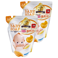 COW STYLE 牛乳石鹼 嬰幼兒泡泡沐浴乳補充包 滋潤型, 350ml, 2袋
