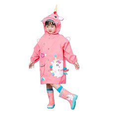 愛北鼻 兒童立體造型雨衣，雨衣-魔法獨角獸，可愛卡通造型，附收納袋，多種尺寸可選, 獨角獸, S, 1入