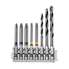 BOSCH 博世 台灣公司貨 Pick n Click 皮克力 PH/PZ/T型鐵工鑽頭/起子頭8件組 65mm, 1組