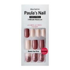 Paula's Nail 寶拉美甲 PNW26-0005 30片 美甲片 3分鐘美甲 無膠 無需美甲膠水, 法式浪漫, 1組