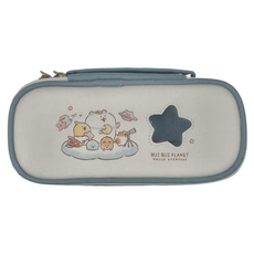 JOY STAR 胖胖星球 皮質上翻筆袋，星型鏤空, 灰藍, 1個