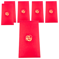 bebehome 春節吉祥燙金紅包袋，加厚銅板紙 9x17公分, 6個