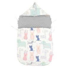 我家寶貝 嬰幼兒純棉防驚跳豆豆絨睡袋, 加厚保暖, Q萌寵