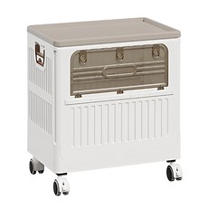 AOTTO 創意傢俱 大容量附輪雙開折疊收納箱 AL-214 125L, 1個, 奶油色