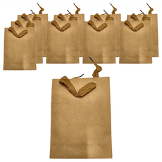 TRENY 牛皮紙禮物手提袋 Set 10個 堅固耐用 簡約設計, 中, 2-8-W-24-A