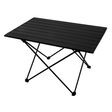 鋁合金露營折疊桌, 黑色, 鐵桌面, 鋁合金支架, 56cm, 中(56 x 40 x 40cm)