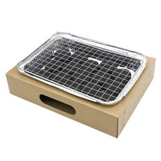 Truly House 一次性環保烤肉架，贈20顆炭，可燃燒約120分鐘，加厚牛皮紙, 1個, 26.5 x 19.5 x 8cm