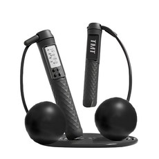 S-SportPlus+ TS36 K柄 跳繩 無線有繩雙模式 計數卡路里 防滑手柄, 黑色, 不適用, 1支