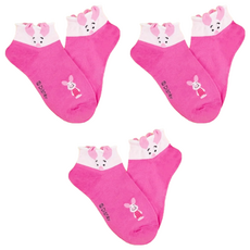 AHUA 阿華有事嗎 迪士尼立體耳朵中短襪, 22-26cm, 小豬, 3雙