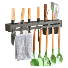 EDISH 分區不鏽鋼廚房置物架, 黑色, 2組