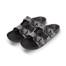 LOTTO 樂得 男款 CAPRI 迷彩休閒拖鞋, 黑迷彩, 290mm