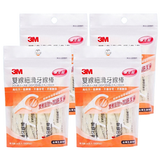 3M 雙線細滑牙線棒, 25支, 4袋
