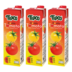 Tipco 100%雙番茄汁 3瓶 泰國原裝進口 無添加純天然雙色番茄汁, 1L