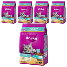 whiskas 偉嘉 1歲以上 室內貓 乾糧, 鮪魚 + 雞肉, 1.1kg, 5袋