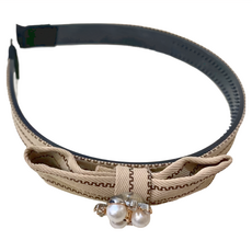 SY 兒童造型蝴蝶結髮箍 珍珠裝飾