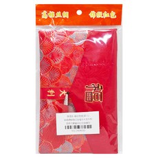 摩達客 春節開運招財紅包袋：高級綢緞金福字、扇葉流蘇設計，大吉大利，新年送禮首選, 1入