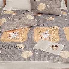 BUHO 布歐 沁透涼爽可水洗抗菌乳膠涼墊枕套3件組, 涼感墊 + 枕套 2個, 咖啡豆柴