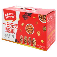 弘益 一日元氣綜合堅果果乾禮盒，30包入，低溫烘焙，多種堅果和水果乾, 750g, 1盒