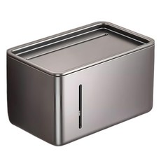 i life 含蓋雙層衛生紙架 槍灰色 免打孔安裝 鋁合金材質, 1個, 20cm*12.2cm*11.5cm