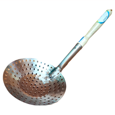 騰宇 不銹鋼木柄漏瓢 大孔 A452-4, 1支