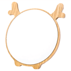 N5.G139 木質摺疊鏡子 高密度木板+玻璃鏡面 1入, 小鹿