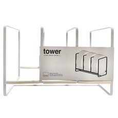 Yamazaki 山崎 Plate日系框型盤架 L 三連型 細緻烤漆設計 防水耐污 附止滑矽膠墊片, 白色, 1個