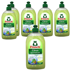 Frosch 德國小綠蛙 柑橘洗碗精，植物清潔成分 強效清潔污垢, 500ml, 6瓶