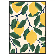 檸檬葉子藝術畫框, 黑色