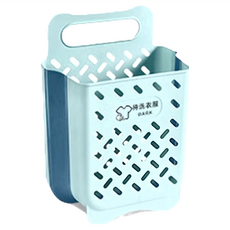 京太陽 多功能折疊洗衣籃/收納籃/髒衣籃/摺疊籃, 藍色