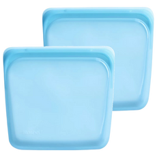 stasher 方形矽膠密封袋, FDA食品級, 可重複使用, 耐高低溫, 19.05 x 17.78 x 2.54cm, 1個, 2個