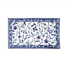 OKA 日製抗菌防臭可水洗威爾頓編織玄關地墊 - 1.3cm 壓克力纖維, 80 x 50cm, 青瓷藍