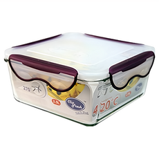 WHOLE HEIGHT 闔樂泰 酷鮮玻璃微烤烹煮保鮮盒 方型 2.5L, 1個, 1個