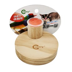 Canary 蜜袋鼯 圓型果凍皿 觀賞鳥/ 零適用 100%天然木, M-A080, 1個