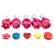 Betty's 焙蒂絲 5種造型翻糖切模, 粉紅色, 5個