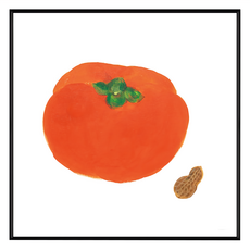 好柿會花生 掛畫, 40 x 40cm, 黑色