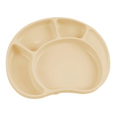 SiliPot 鉑金矽膠幼兒調色板造型防滑餐盤, 小麥黃, 防滑吸盤設計, 四格分層, 22.5 x 17 x 3.5cm, 1個