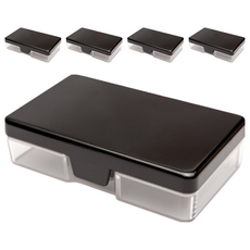 潔適康 隨身盒, 無毒環保, 塑鋼材質, 時尚精緻, 造型小巧, 直角扣開蓋設計, 耐久用不鬆脫, 鋼琴黑, 5個