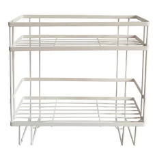 上置式馬桶水箱置物架 免打孔 強力承重, 雙層款(34 x 15 x 36cm), 白色, 1個