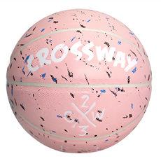 CrossWay 標準籃球 淺粉色 7號 橡膠耐磨 戶外室內皆宜, CRBA701, 1個
