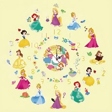 itaste 小品味 花漾公主時鐘壁貼 PVC半透明材質, 1個