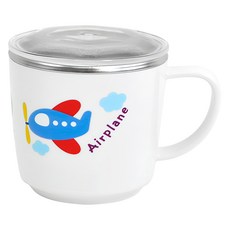 Vroom Vroom系列 兒童防滑附蓋不鏽鋼把手杯, 1個, 白色, 200ml