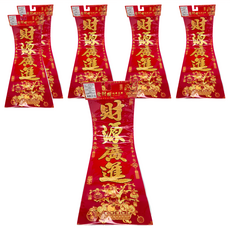 發財樹絨布直聯 6組, 紅色 + 金色