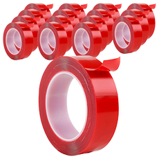 雙面無痕強力膠條 30mm x 3m 紅色/透明色 16捲