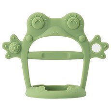 tgm 白金矽膠手腕型 青蛙固齒器 3個月以上適用 BPA Free, 固齒器 + 收納盒, 青蛙草綠, 1個