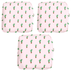 葉子小舖 衛生棉收納包 3個入 棉布材質, 13 x 13 x 3cm, 4.仙人掌