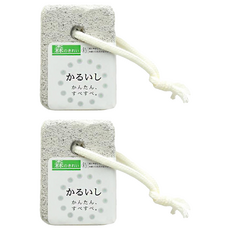 ISHIHARA 石原商店 天然素材浮石, 雙面磨砂設計, 去角質專用, 小, 1個, 2個, 40g