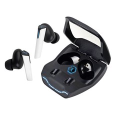 FOXXRAY 狐鐳 巡星響狐低延遲真無線耳機, BT 5.0藍牙技術, 95毫秒電競等級超低延遲, FXR-HAW-09, 黑色 + 白色