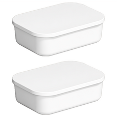 BangJiaShi 幫家適 帶蓋大號收納盒 矮款, 純潔白, 2個