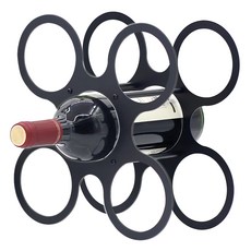 OPUS 東齊金工 舞圓酒架, 鋼質桌面裝飾酒瓶架, 經典黑, 1個