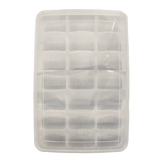 可疊加水餃保鮮盒 21格 透明單層 附蓋防潮防塵保鮮, 1入, 1個